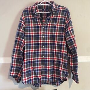 Vineyard Vines Men Medium Whale Button Shirt Classic Fit Check Plaid